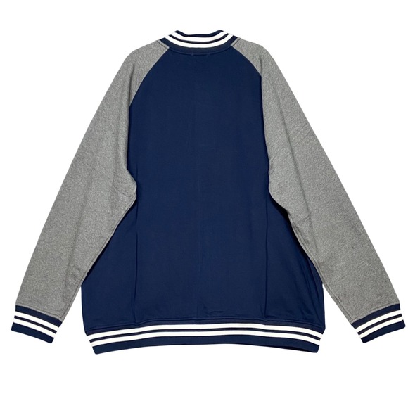 Polo Ralph Lauren Mens 3XLT Bomber Jacket Navy Gray Cotton Blend Streetwear NWT - Picture 2 of 7